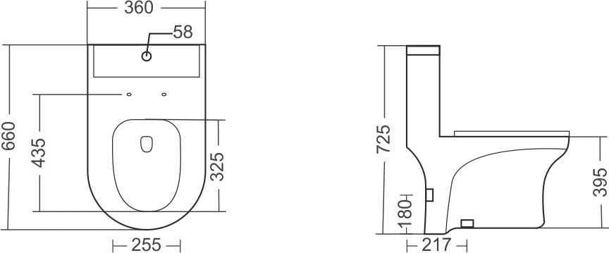 Aqutop 2008(R) (F/S) One Piece Closet-225MM