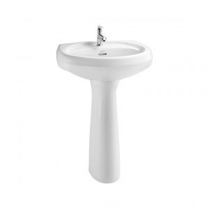 S2040103 Cornet Wall Hung Wash Basin With Full Pedestal Snow White Cera
