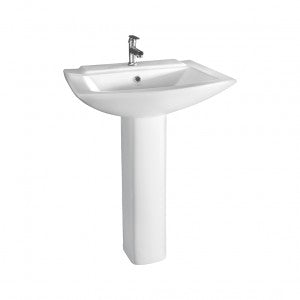 S2040112 Concord Wall Hung Wash Basin With Full Pedestal SN White Cera
