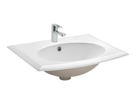 S2030118 Carmel Counter Wash Basin Snow White Cera