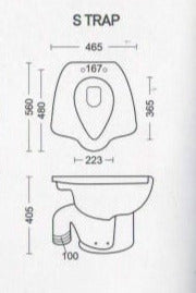 Aqutop Sandoz(A/I) EWC Water Closet S-TRAP
