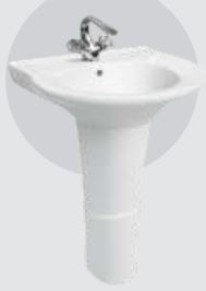 S2040154 Camber Wall Hung Wash Basin With Full Pedestal SN White Cera