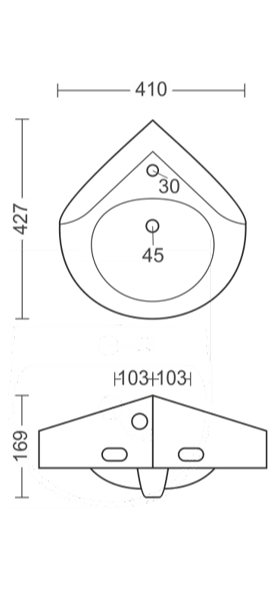 Aqutop Corner Wash Basin