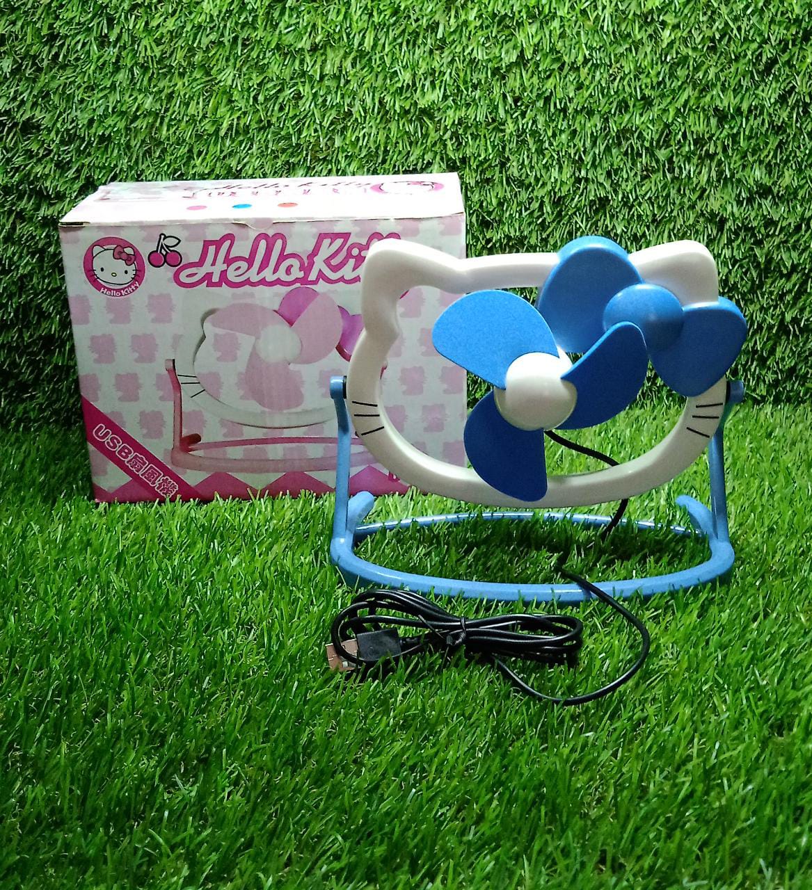 Hello Kitty Cute Mini USB Desktop Fan – Bright Color, Personal Desk Fan (Battery Not Included)
