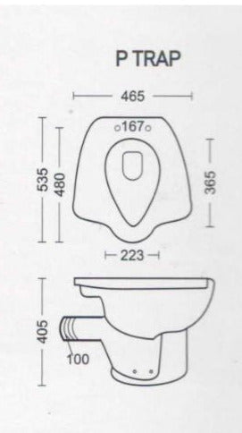 Aqutop Sandoz(A/I) EWC Water Closet P-TRAP