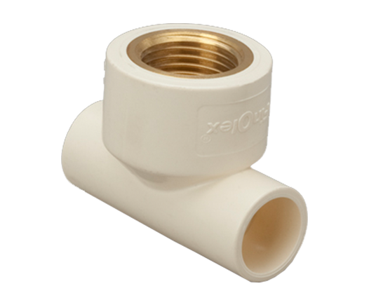 CPVC REDUCING BRASS TEE FINOLEX - 1/2 X 3/4 inch